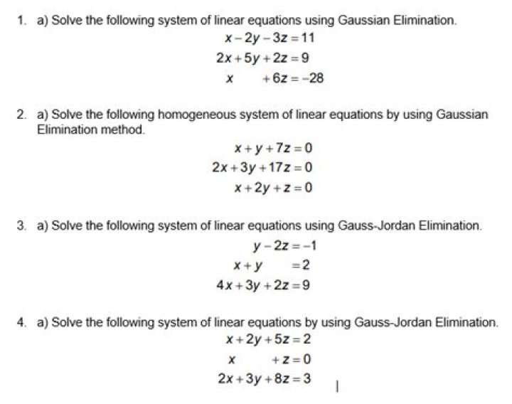 How do I complete solving this homogeneous system of linear equations using Gaussian elimination?