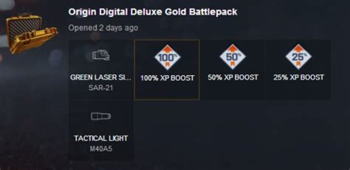 How do the % XP Boost items from the battlepacks work?