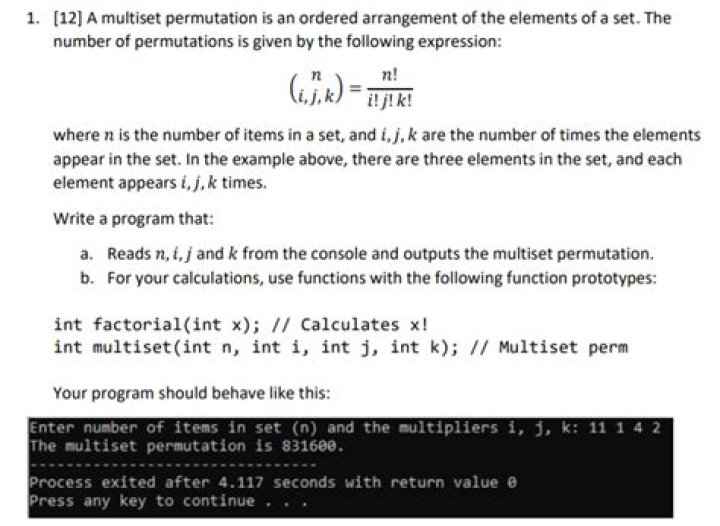 Permutation of multiset