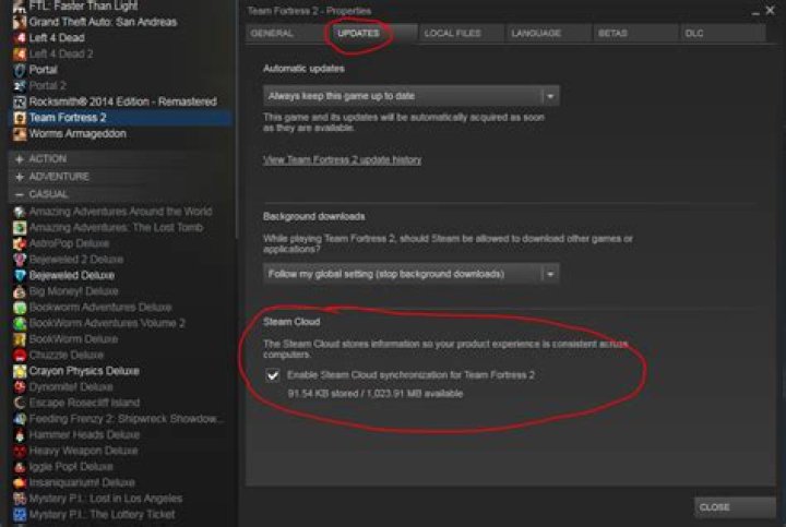 Reset tf2 settings to default and update them in steam cloud